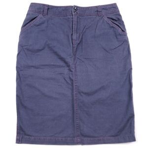 Maeve Straight Skirt Womens Size 10 Blue Slash Pockets Front Zip & Button